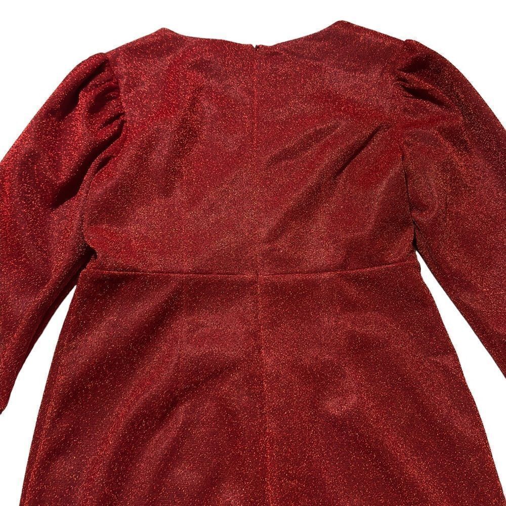 LEA & VIOLA Shimmer Overlay Dress Red MEDIUM - Picture 14 of 16